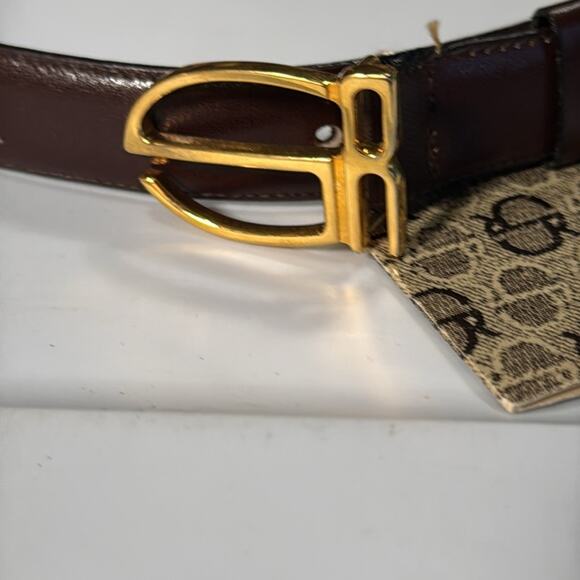 NWT Vintage Stefano Ricci Brown Colored Gold Colored Buckle Belt - Picture 2 of 6